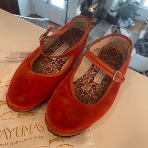 Cayumas Women's Orange Mary Jane Boheme Flats